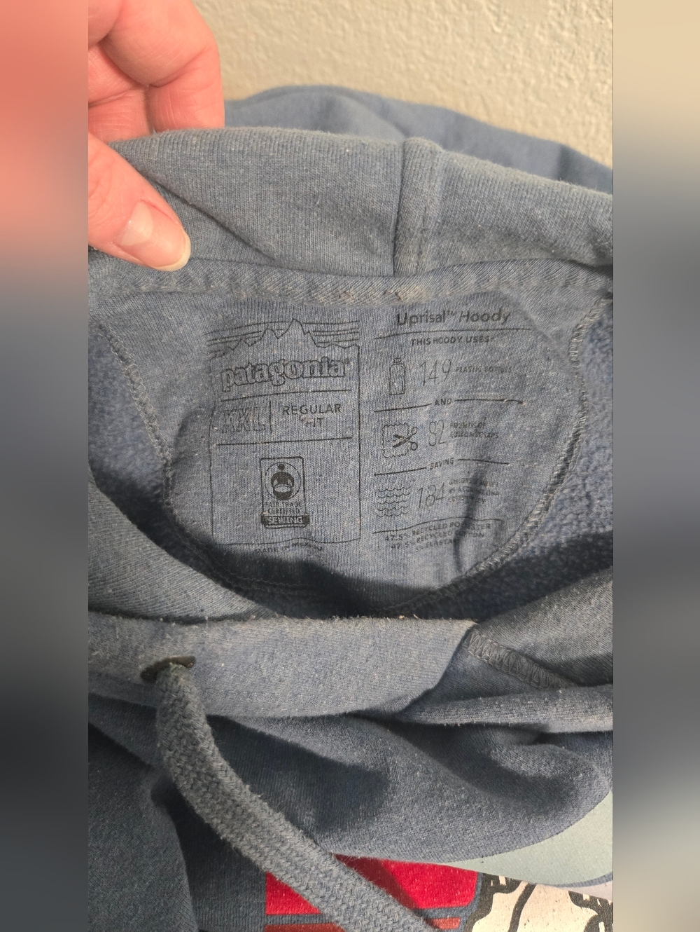 M's Line Logo Ridge Uprisal Hoody in Blue - Picture 6 of 6